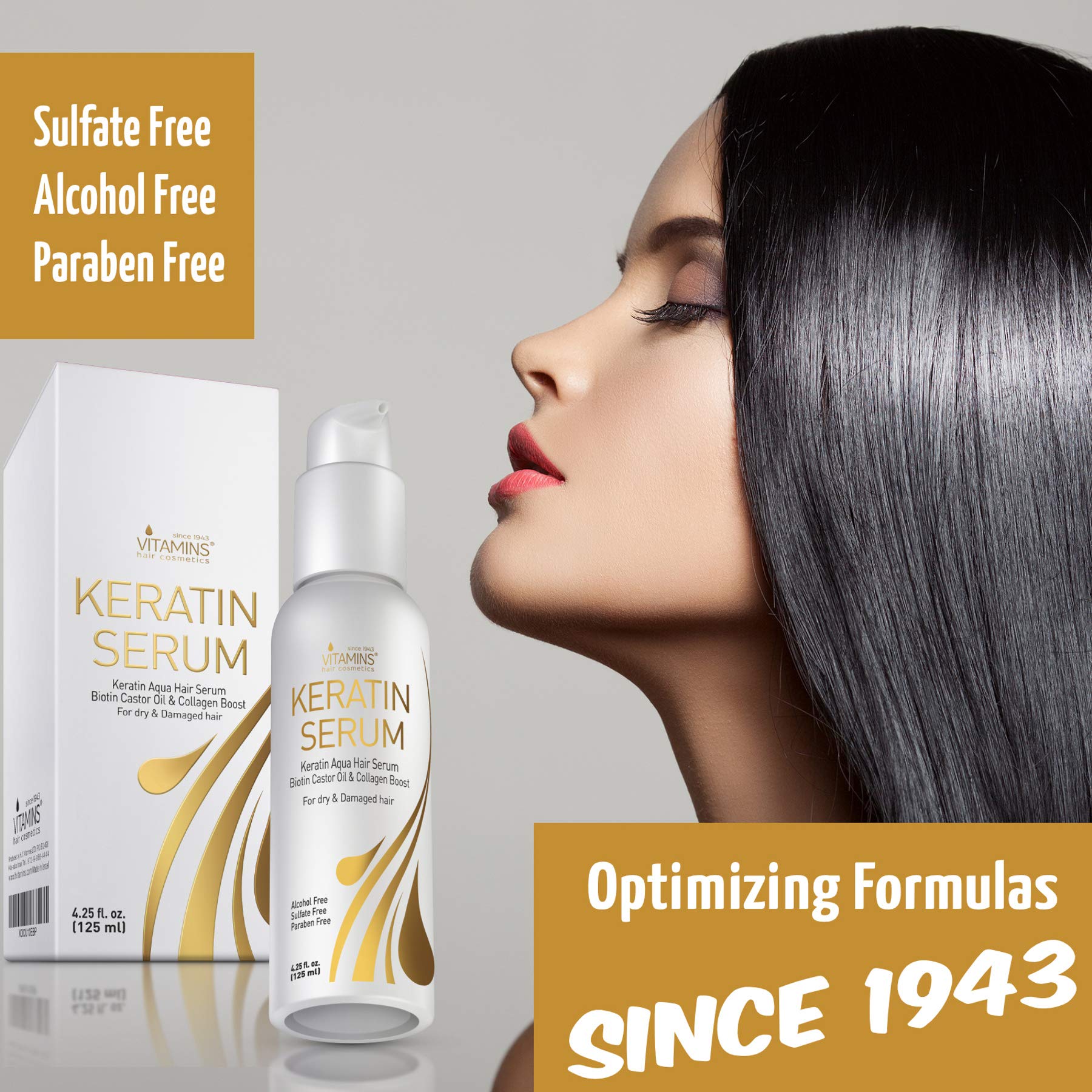 Mua Vitamins Hair Serum Keratin Treatment - Biotin Collagen and Coconut Oil  Hydrating Moisturiser for Frizzy Dry Damaged Hair - Anti Frizz Heat  Protection for Curly Wavy or Straight Hair trên Amazon