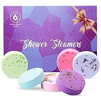Shower Steamers Pack of 6, Valentine's Gift for Woman Lavender Shower Bombs Aromatherapy, Shower Steamers, Relaxation and Wellness Bath Shower Tablets for Women and Men Gift Shower Steamers