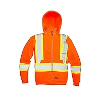 Viking Safety Fleece High Visibility Hoodie for Men - Zip Up Quick Drying Hi Vis Hoodie for Construction and Industrial Jobs