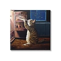 Stupell Industries Midnight Snack Cat Drinking Milk Kitchen Aquarius Symbol Canvas Wall Art, Design By Lucia Heffernan
