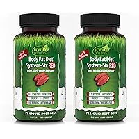 Irwin Naturals Body Fat Diet System-Six RED - 72 Liquid Soft-Gels, Pack of 2 - 6-in-1 Formula for Weight Management with Nitric Oxide Booster - 48 Total Servings