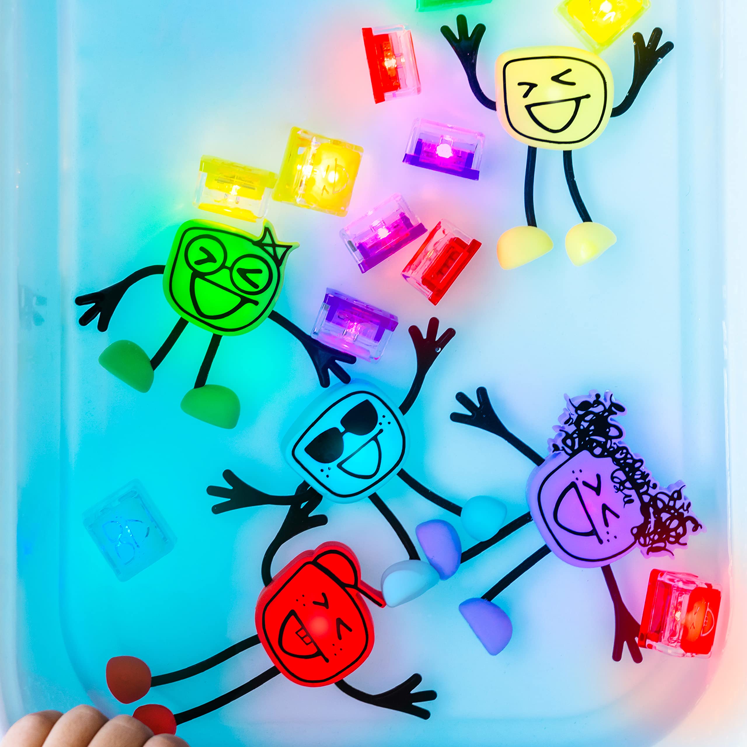 Glo Pals Water-Activated Light-Up Cubes for Sensory Play – 12 Pack