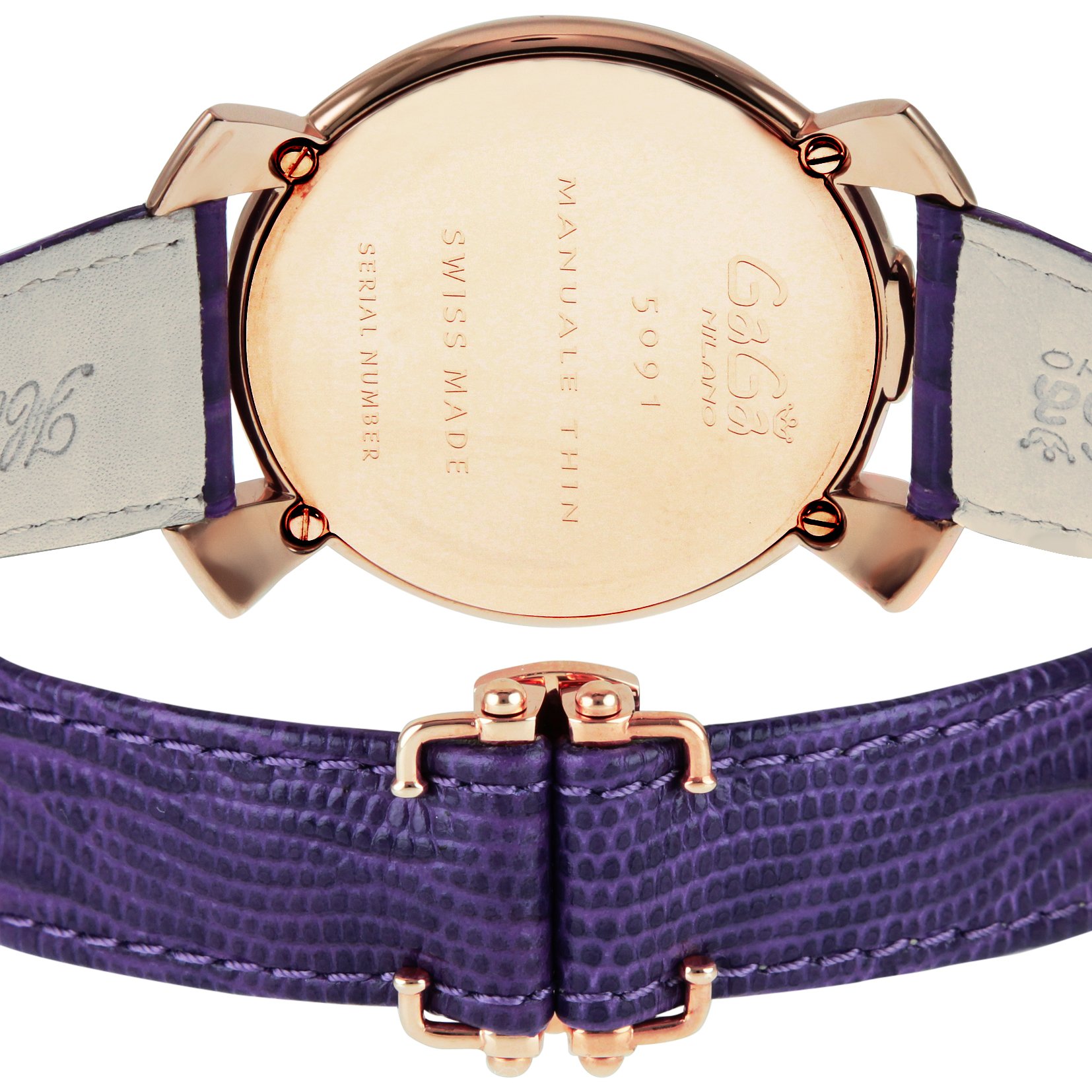 Gaga Milano 5091.02 MANUALE Thin 46mm Light Purple Dial Watch, Parallel Import, Dial Color - Purple, Watch