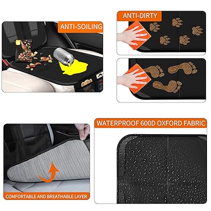 Panpany Car Seat Protector for Child Car Seat 2 Pack: Non-Slip Thickened seat Back Protector not Leave Imprint with Extra 4 Large Storage Pockets, carseat seat Protectors for Kids and Pets