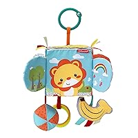 Infantino Peek & Seek Discovery Cube - Soft Development Toy, Peek-A-Boo Mirror, Clacker Rings, Crinkle & Rattle Sounds - Sensory Play, Ages 3 Months +