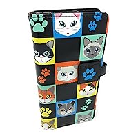 Shag Wear Cat Checkers Large Animal Wallet for Women and Teen Girls Vegan Faux Leather 7