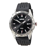 Lorus Men's Analogue Quartz Watch with Silicone Strap RH965NX9, silver, Strap.
