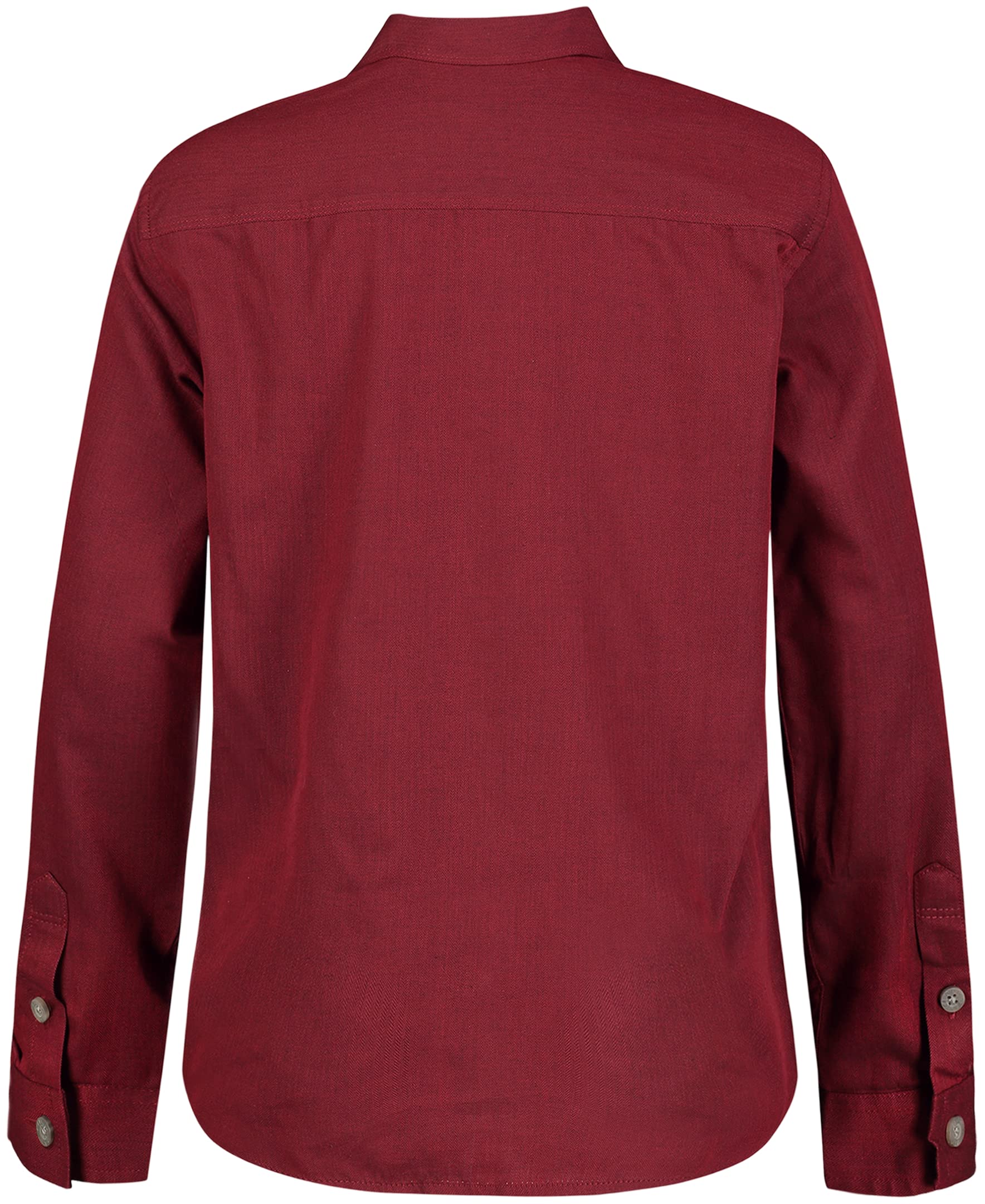 Calvin Klein Boys' Long Sleeve Woven Button-Down Shirt, Red Carpet Herringbone, 10-12