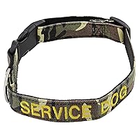 Emotional Support Service Dog Collar - 14 to 21in Camo Medium Dog Collar for Medium Sized Dogs