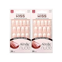 KISS Salon Acrylic French Nude 28 Nails (2 Pack) KAN03