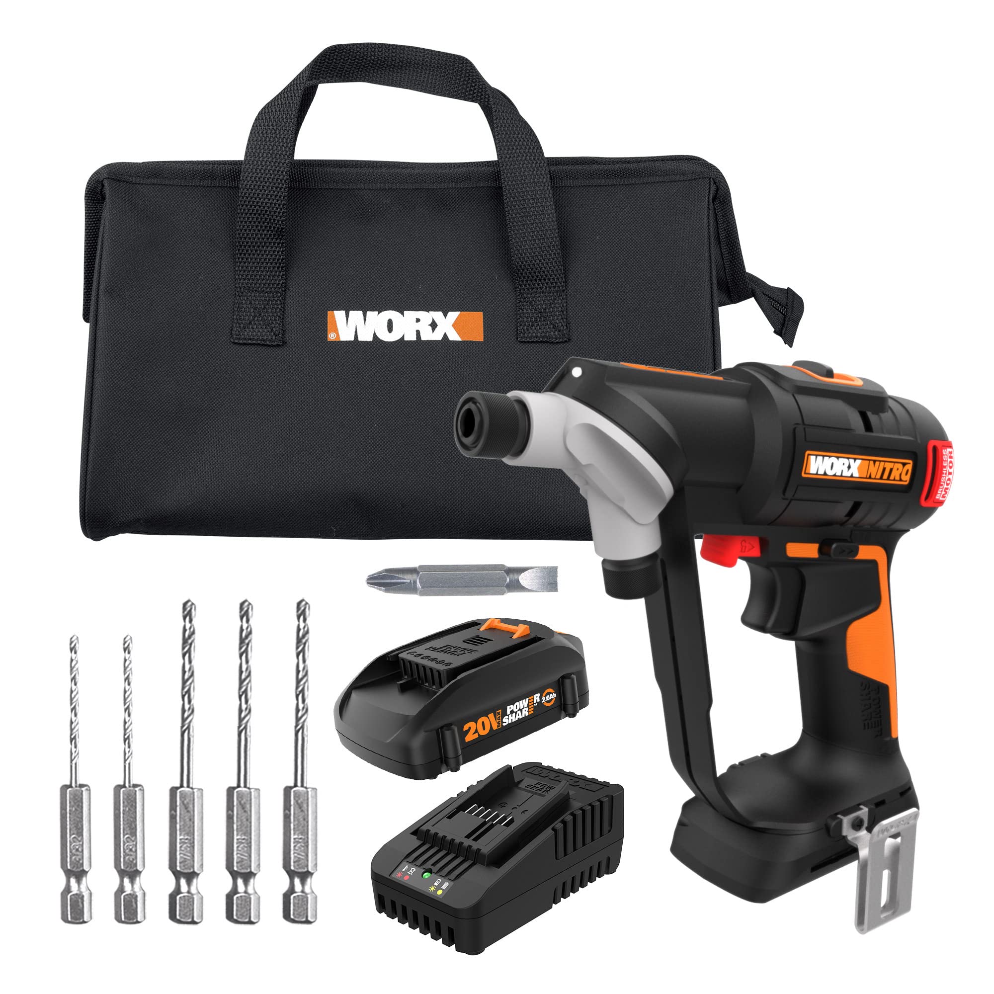 Worx NITRO WX177L 20V Brushless Switchdriver 2.0 2-in-1 Cordless Drill & Driver
