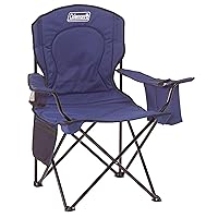 Coleman Portable Camping Chair with 4-Can Cooler, Fully Cushioned Seat and Back with Side Pocket and Cup Holder, Carry Bag Included, Collapsible Chair for Camping, Tailgates, Beach, and Sports