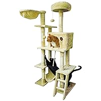 Beige Cat Tree Tower for Indoor Cats & Kittens, 57