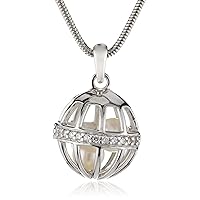 s.Oliver 385817 White Freshwater Pearl and Cubic Zirconia Silver Necklace with Pendant