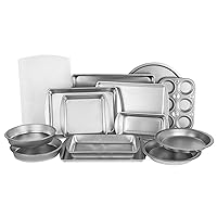 G & S Metal Products Company EZ Baker Uncoated, 14-Piece Bakeware Set, Gray