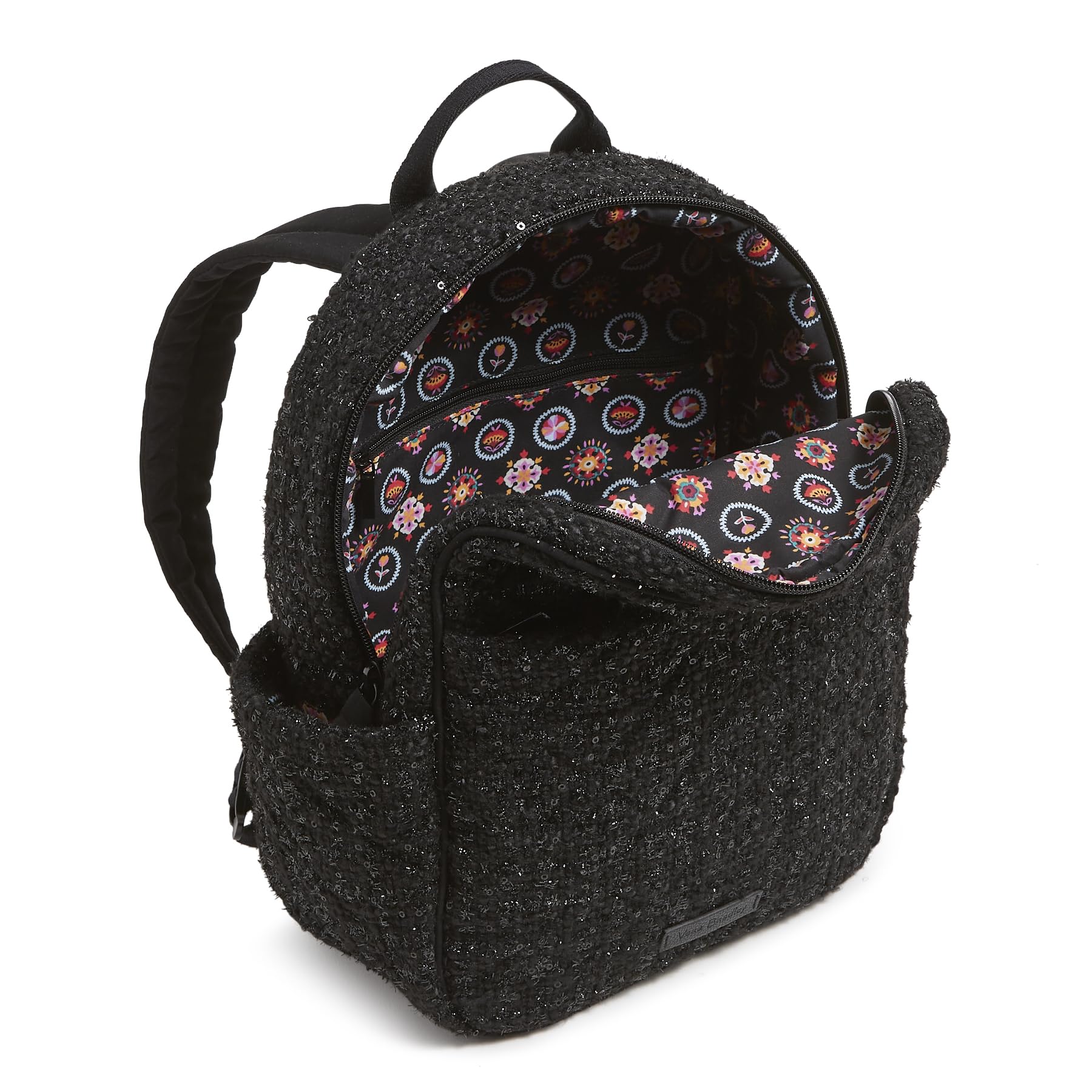 Vera Bradley Women's Cotton Small Backpack, Black, One Size