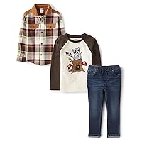 Gymboree Boys' Long Sleeve Button Up and Pants, Matching Toddler Outfit