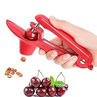 Cherry Pitter Tool Pit Remover Heavy-Duty Stainless Steel Olive Pitter Tool for Making Cherry Jam (Red)