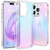 Alphex Holographic Clear for iPhone 15 Pro Max Case,12FT Military Grade Protection, Never Yellowing, Transparent Slim Shockproof Phone Cover for iPhone 15 Pro Max Case, Iridescent Clear
