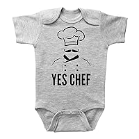 Baffle Funny Chef Onesie, YES CHEF, Unisex Infant Bodysuit, Cooking Baby Gifts, Baby Boy, Newborn Girl, One Piece, New Parent