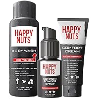 Happy Comfort Bundle - Comfort Cream Body Wash and Comfort Spray - Anti-Chafing Sweat Defense and Natural Men's Shower Body Wash