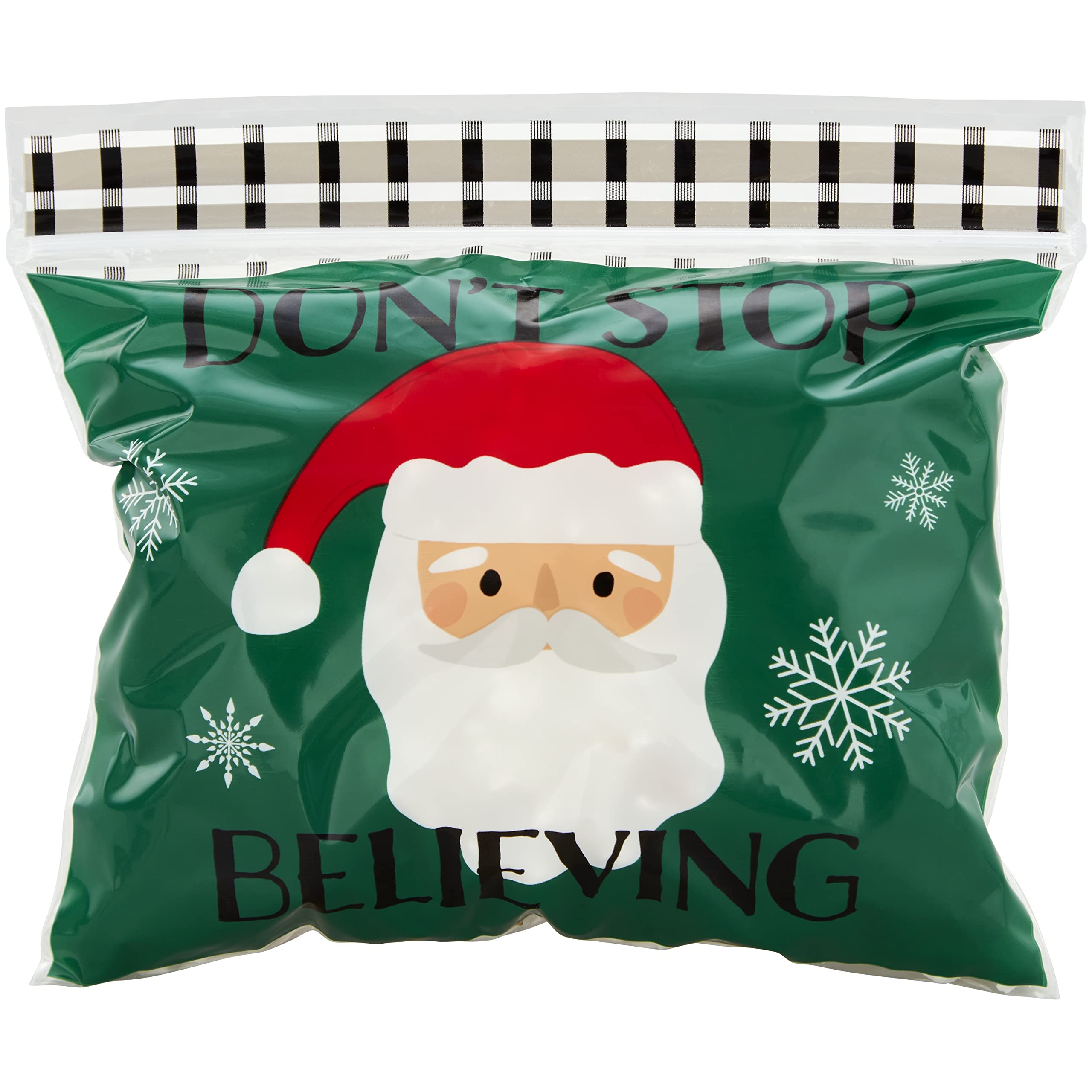 Wilton Resealable Treat Bags 20/Pkg-Santa 'Don't Stop Believing'