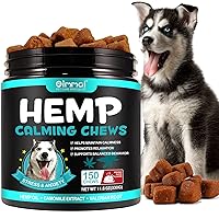 Calming Chews for Dogs, Dog Anxiety Relief and Stress, Hemp Dog Calming Treats for Separation Barking, Hemp Oil + Valerian Root, Dog Calming Aid for All Breeds & Sizes (330g) (Duck)