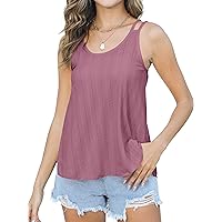 Womens Tank Tops Eyelet Spaghetti Strap Tops Sexy Loose Fit Casual Summer Flowy Cami