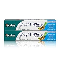 Himalaya Bright White Toothpaste, Fluoride Free to Reduce Plaque & Whiten Teeth, 6.17 oz, 2 Pack