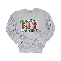 Trenz Shirt Company Unisex Christmas Sweatshirt Merry Elfin Christmas Festive Holiday Crewneck Sweatshirt