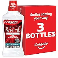 Optic White Whitening Mouthwash with Hydrogen Peroxide, Alcohol Free, Icy Fresh Mint - 32 fluid ounces (3 Pack)