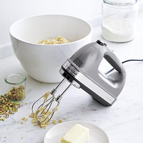 9-Speed Digital Hand Mixer with Turbo Beater II Accessories and Pro Whisk - Contour Silver