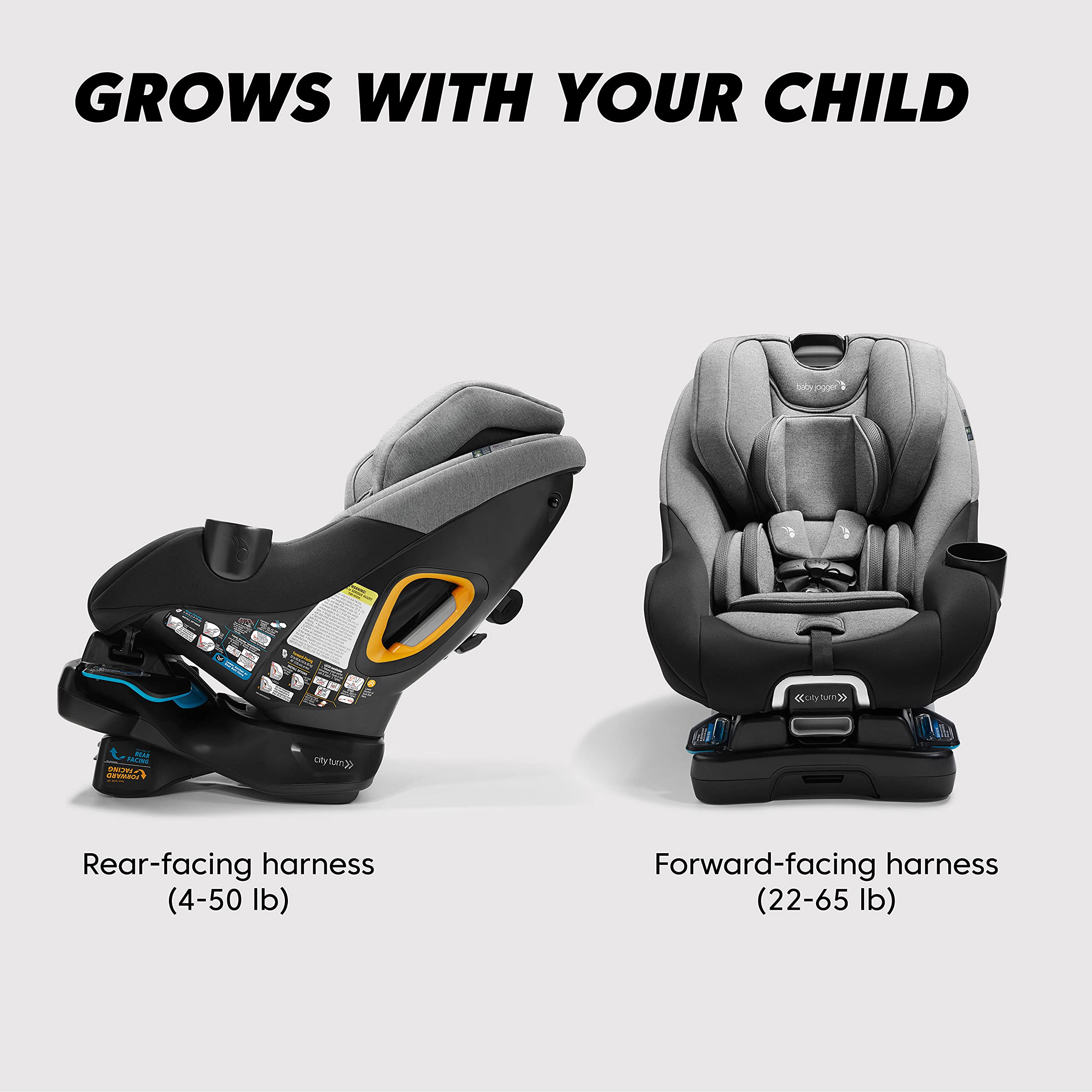 Baby Jogger City Turn Rotating Convertible Car Seat | Unique Turning Car Seat Rotates for Easy in and Out, Pike