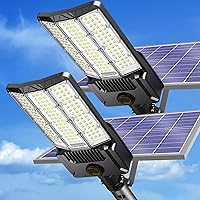 Solar Street Lights Outdoor - 5000W Commercial Grade Solar Powered Street Light,Solar Lights Outdoor with Motion Sensor and Remote Control for Yard, Country