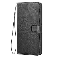 Case for Google Pixel 7/7 Pro,Wallet Wristband Case, Flip Card Slot Folio Book Stand Magnetic Leather Cell Phone Cover,Black,7 6.4''
