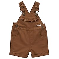 Carhartt Baby Girls' Ruffle Front Overall Shorts Canvas Shortalls