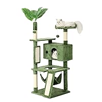 Hoopet 63in Cat Tree Tower for Indoor Cats Large Adult, Cat Scratching Posts Featuring with Scratching Boards, Wide Plush Perch and Interactive Dangling Balls Ideal for Multi-Cat Households