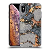 Head Case Designs Officially Licensed Monika Strigel Grey Gemstone and Gold Soft Gel Case Compatible with Apple iPhone Xs Max