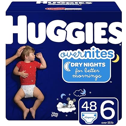 Huggies Overnites Nighttime Diapers, Size 6, 48 Ct