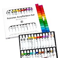  Caliart Metallic Acrylic Paint Set with 12 Brushes, 24 Colors  (59ml, 2oz) Art Craft Paints for Artists Students Kids Beginners, Halloween  Decorations Canvas Ceramic Wood Rock Painting Art Supplies Kit 
