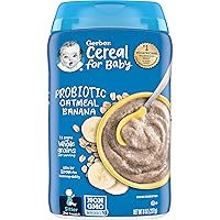 Gerber Baby Cereal 2nd Foods Probiotic, Oatmeal Banana, 8 Ounce (Pack of 6)