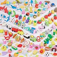 KIZCITY 130 Pack Animal Erasers for Kids , Desk Pets Classroom , Puzzle Mini Bulk , Cute Treasure Box Toys Prizes Kids Gifts Students , Party Favors