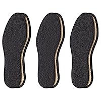 Deo Fresh Natural Terry Cotton & Sisal Insoles, Handmade in Germany, Fully Washable, Perfect for Keeping Feet Dry and Fresh in The Summer, US W7 / EU 37, Black, 3 Pair