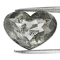2.04 CT Natural Loose Heart Shape Diamond Salt And Pepper Heart Rose Cut Diamond 9.50 MM Black Grey Color Heart Cut Rose Cut Diamond QL7839
