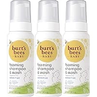 Burt's Bees Baby Shampoo and Wash Set, Fragrance Free, 2-in-1 Natural Origin Foaming Formula for Sensitive Skin, Hypoallergenic, Tear-Free, Pediatrician Tested, Travel Size, 24 oz (8.4 oz 3-Pack)