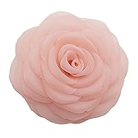 8.5-9 CENTIMETER CHIFFON Rose Flower Brooch Pin By NhanDo Handmade – Floral Brooch Pin, Handmade Gift Ideas, Gift for her, Gift For Mom, Bridesmaid gift, valentines day gifts (Pink)