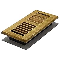 WL410-M 4-Inch by 10-Inch Wood Louver Floor Register, Medium Oak