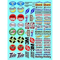 Camel - ESSO Sticker Gang Sheet 25-1/10 Scale White Vinyl R/C Model Decal Sticker Sheet Radio Control Lexan Body - Decorate Your R/c Cars, Boats, Trucks Along with Any Other Scale Model Kit.