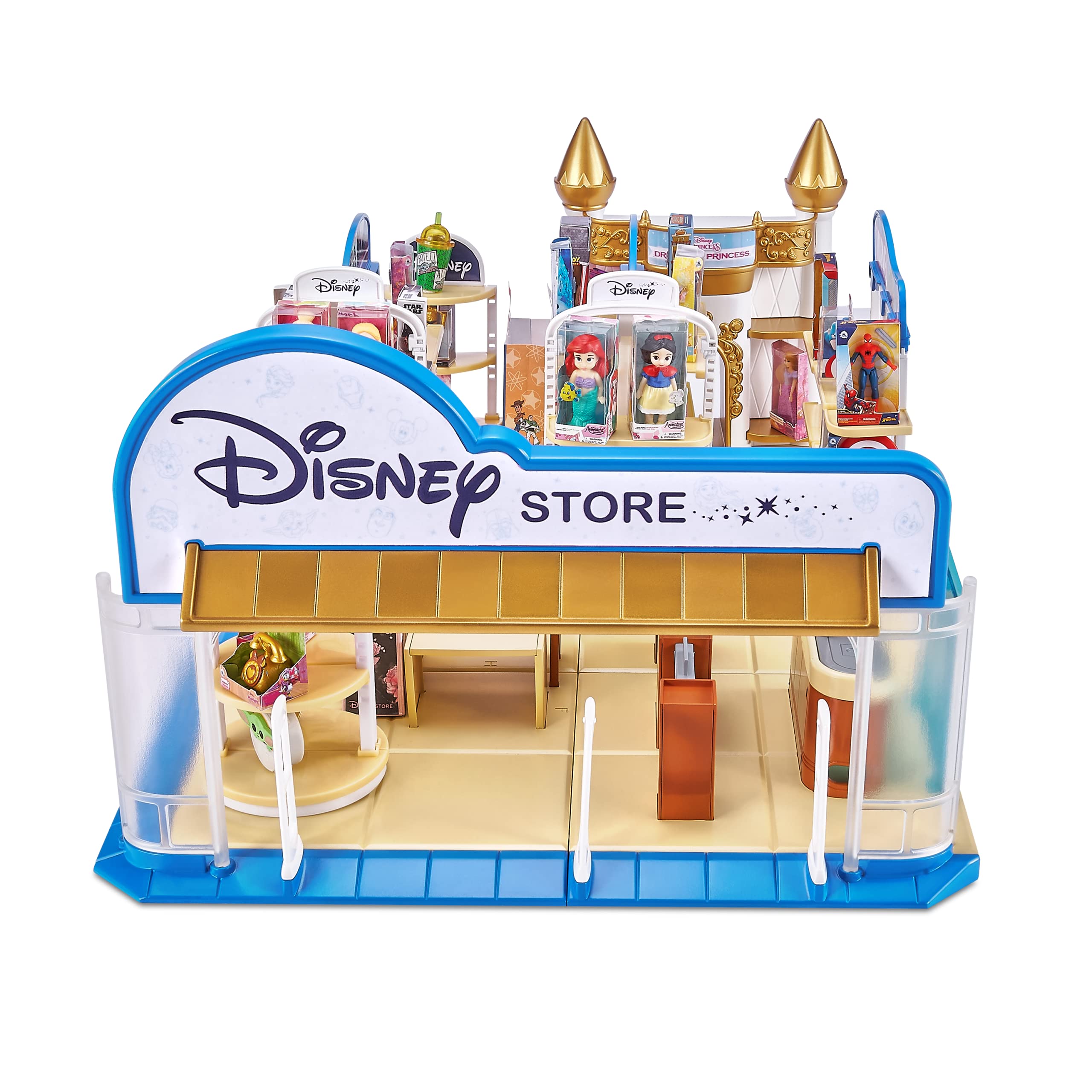 5 Surprise Mini Brands Disney Toy Store Playset by Zuru - Includes 5 Exclusive Mystery Mini's, Store and Display Mini Collectibles for Kids, Teens, and Adults