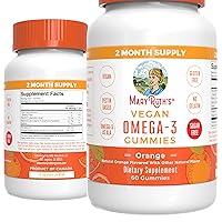 Vegan Omega 3 Gummies for Adults 2 Month Supply Sugar Free Supplement with Vitamin C | E | Flaxseed Oil Immune Support | Overall Wellness No Fish Taste | 60 Count